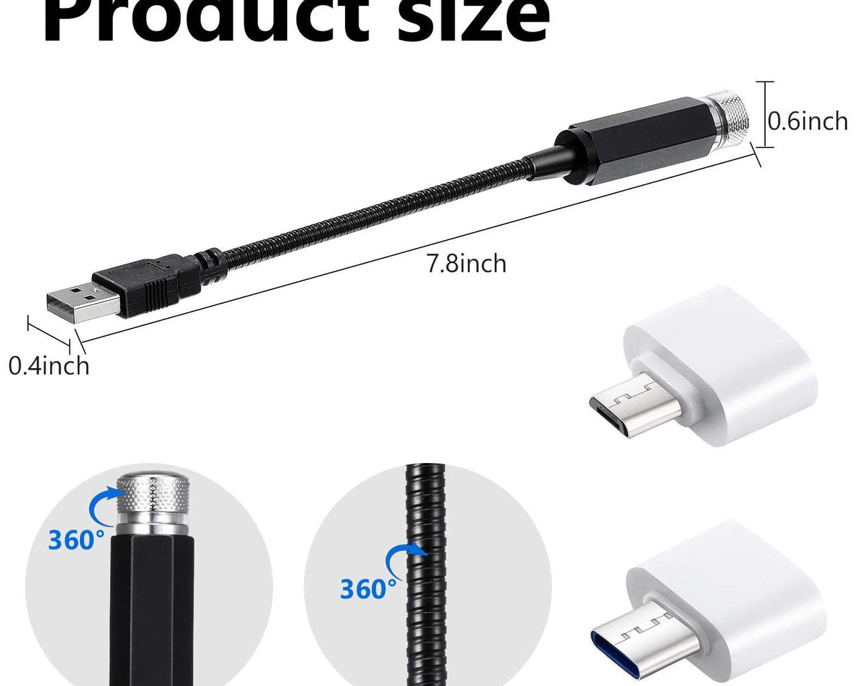 LED Galaxy Star Projector USB Light – Starry Night Sky Laser Ambient Light for Car & Home