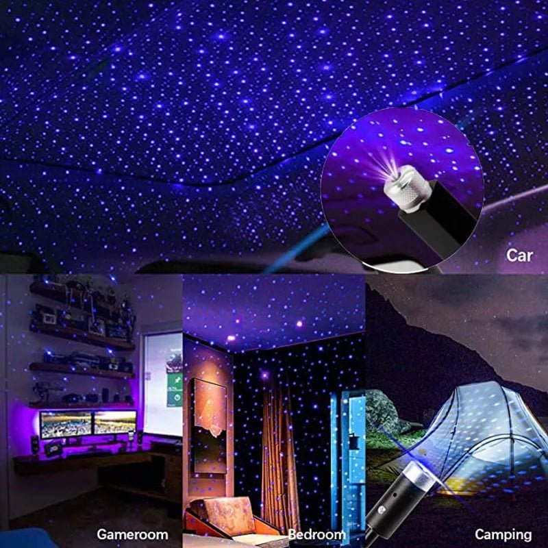 LED Galaxy Star Projector USB Light – Starry Night Sky Laser Ambient Light for Car & Home
