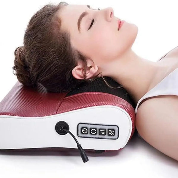 Electric Massage Pillow with Speed Control – Full Body Relaxation Massager for Neck, Waist & Abdomen | PU Leather, Plug-In Design, No Batteries Needed