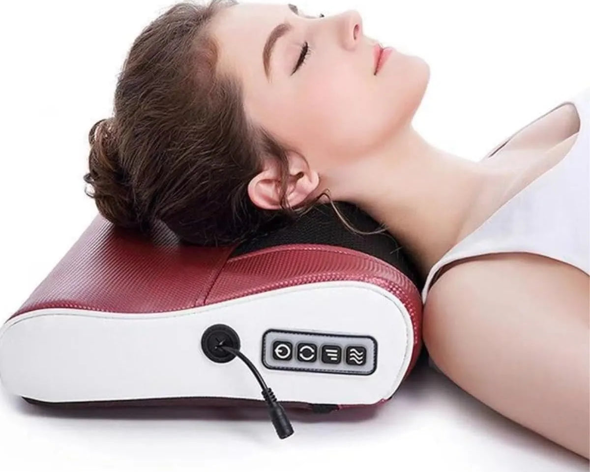 Electric Massage Pillow with Speed Control – Full Body Relaxation Massager for Neck, Waist & Abdomen | PU Leather, Plug-In Design, No Batteries Needed