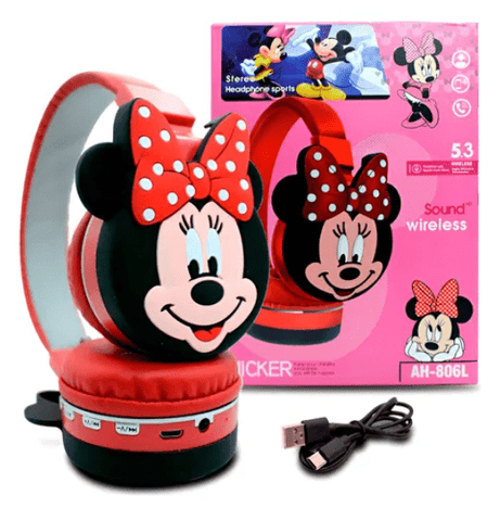 Micker™ Mickey & Minnie Wireless Headphones – Bluetooth 5.3 Kids Headset with 3D Cartoon Design