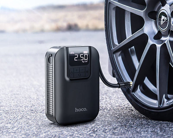 Hoco S53 Portable Smart Air Pump – 10,000mAh Rechargeable Tire Inflator & Car Jump Starter