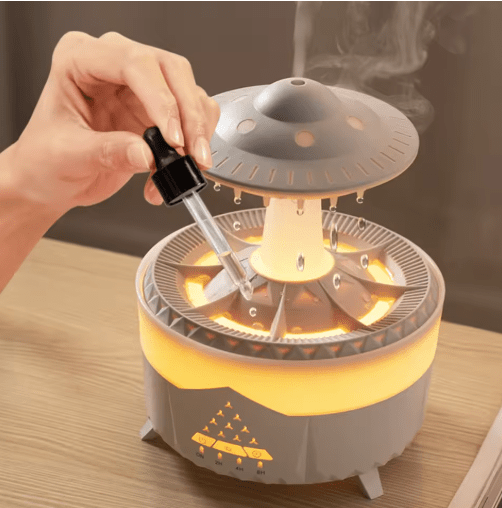 Mushroom Rain Cloud Humidifier with 7-Color LED Lights