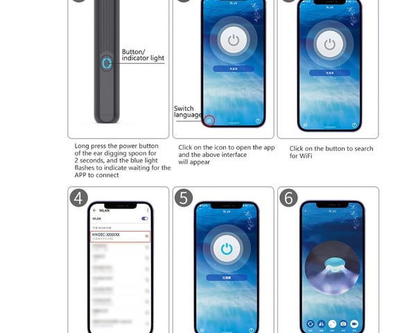 Waterproof Ear Wax Removal Cleaner Kit with 3264P HD Camera – 360° View