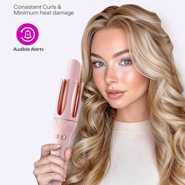 Automatic Curling Iron – One-Click Rotating Hair Curler with Ceramic Barrel, 5 Heat Settings (300℉–410℉) | Anti-Tangle, Anti-Scald & Frizz-Free Styling Tool