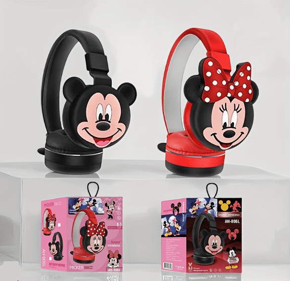 Micker™ Mickey & Minnie Wireless Headphones – Bluetooth 5.3 Kids Headset with 3D Cartoon Design