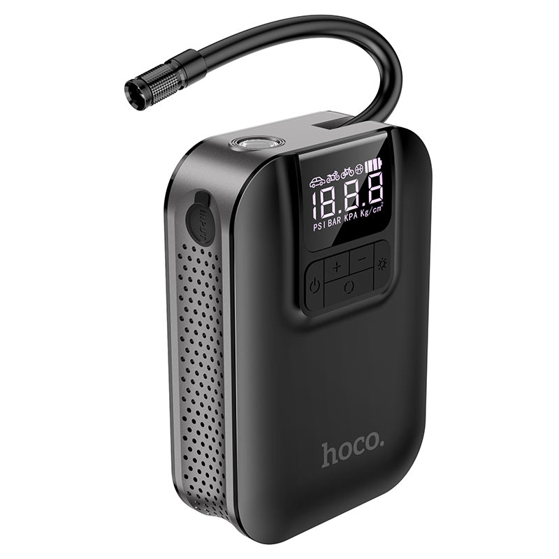 Hoco S53 Portable Smart Air Pump – 10,000mAh Rechargeable Tire Inflator & Car Jump Starter