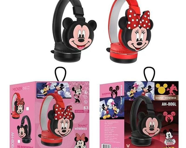 Micker™ Mickey & Minnie Wireless Headphones – Bluetooth 5.3 Kids Headset with 3D Cartoon Design